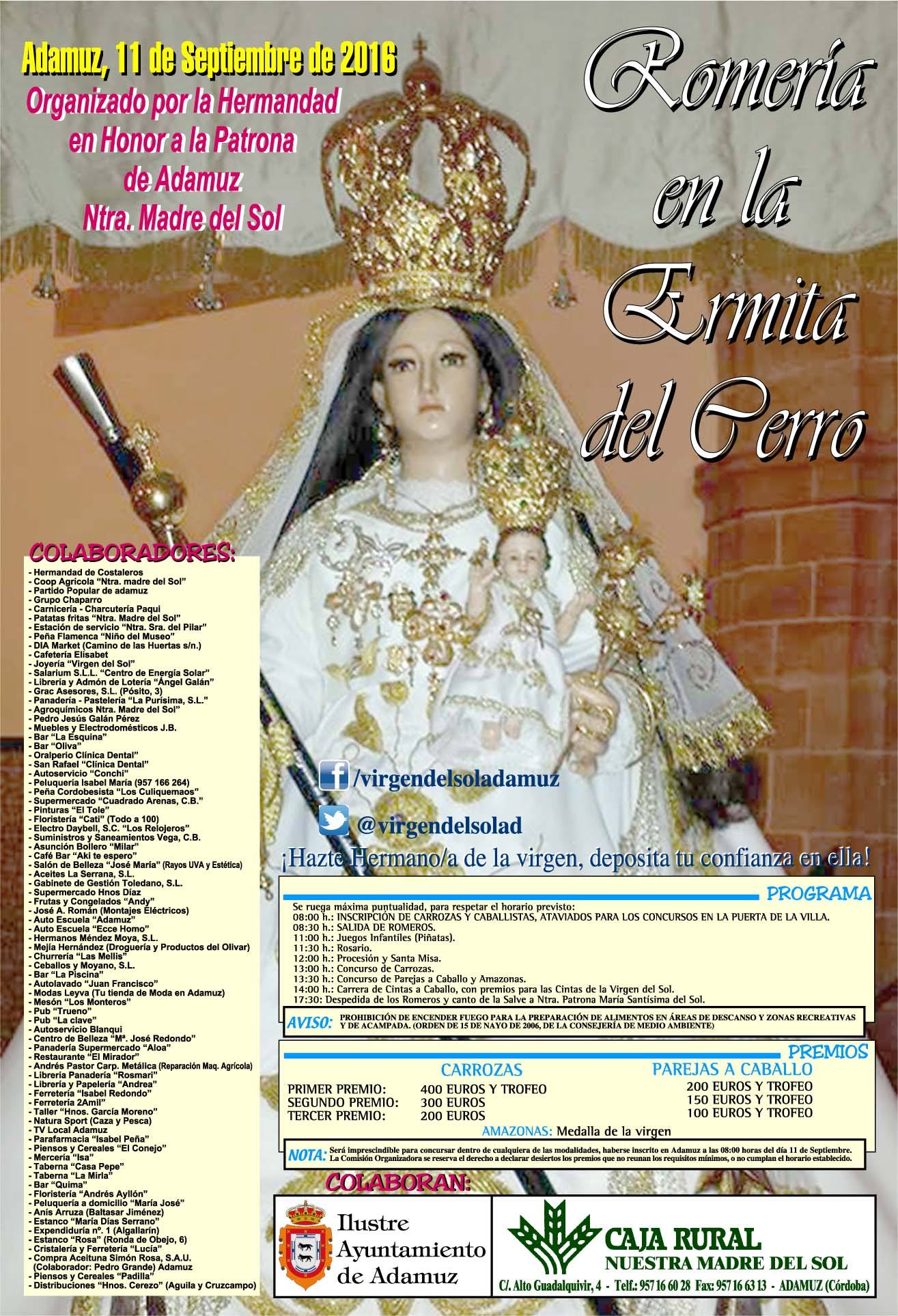 Cartel de Romería de Nuestra Señora del Sol 2016